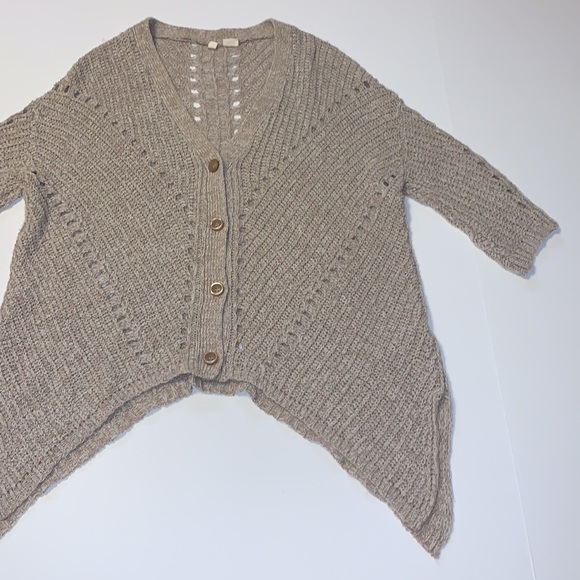 Anthropologie Moth Tan Knit High Low Cardigan - Women’s Size Small - Picture 6 of 8